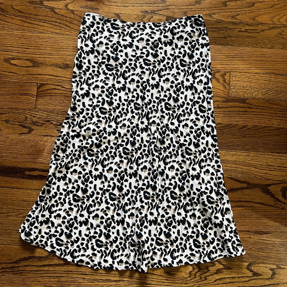 leopard midi skirt